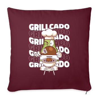 Grill grill maître BBQ - Housse de coussin décorative 45 x 45 cm - bordeaux - Devant