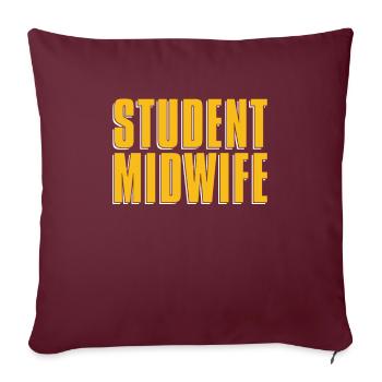 Sage-femme obstétricienne - Housse de coussin décorative 45 x 45 cm - bordeaux - Devant