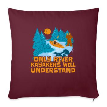 Kayak de rivière kayak - Housse de coussin décorative 45 x 45 cm - bordeaux - Devant