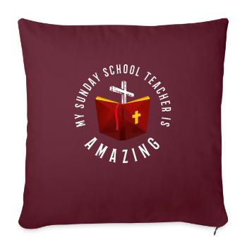 Professeur de religion Éducation religieuse - Housse de coussin décorative 45 x 45 cm - bordeaux - Devant