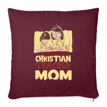 Professeur de religion Éducation religieuse - Housse de coussin décorative 45 x 45 cm - bordeaux - Devant