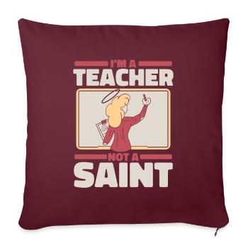 Professeur de religion Éducation religieuse - Housse de coussin décorative 45 x 45 cm - bordeaux - Devant