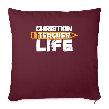Professeur de religion Éducation religieuse - Housse de coussin décorative 45 x 45 cm - bordeaux - Devant