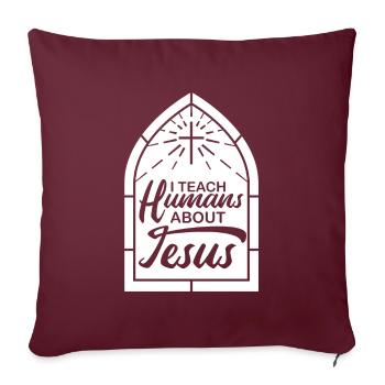 Professeur de religion Éducation religieuse - Housse de coussin décorative 45 x 45 cm - bordeaux - Devant