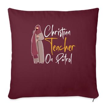 Professeur de religion Éducation religieuse - Housse de coussin décorative 45 x 45 cm - bordeaux - Devant