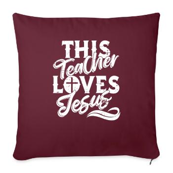 Professeur de religion Éducation religieuse - Housse de coussin décorative 45 x 45 cm - bordeaux - Devant