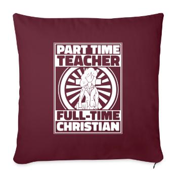 Professeur de religion Éducation religieuse - Housse de coussin décorative 45 x 45 cm - bordeaux - Devant