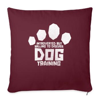Dresseur de chiens Patte Dresseur de chiens - Housse de coussin décorative 45 x 45 cm - bordeaux - Devant