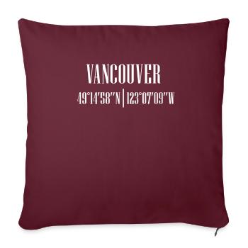 Coordonnées de la ville - Housse de coussin décorative 45 x 45 cm - bordeaux - Devant