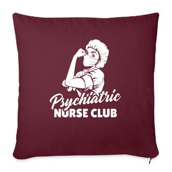 Infirmière en psychiatrie - Housse de coussin décorative 45 x 45 cm - bordeaux - Devant