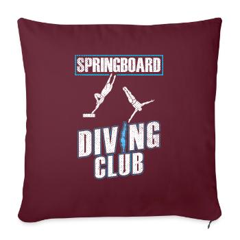 Club de plongée - Housse de coussin décorative 45 x 45 cm - bordeaux - Devant