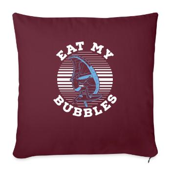 Planche à voile Windsurfer Mangez mes bulles - Housse de coussin décorative 45 x 45 cm - bordeaux - Devant