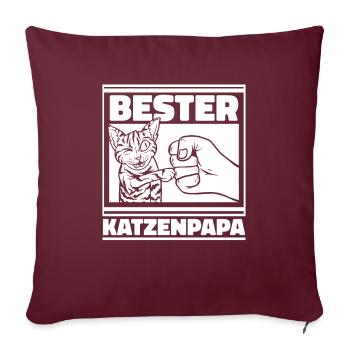 Cat Cat Daddy - Housse de coussin décorative 45 x 45 cm - bordeaux - Devant