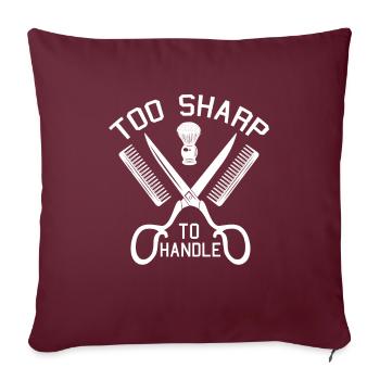 Coiffeur Coiffeur Coiffeur - Housse de coussin décorative 45 x 45 cm - bordeaux - Devant