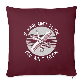 Coiffeur Coiffeur Coiffeur - Housse de coussin décorative 45 x 45 cm - bordeaux - Devant