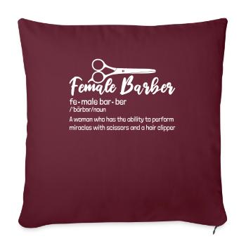 Coiffeur Coiffeur Coiffeur - Housse de coussin décorative 45 x 45 cm - bordeaux - Devant
