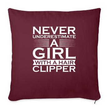 Coiffeur Coiffeur Coiffeur - Housse de coussin décorative 45 x 45 cm - bordeaux - Devant