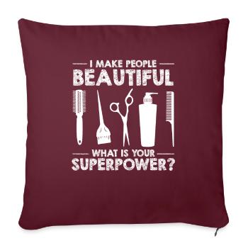 Coiffeur Coiffeur Coiffeur - Housse de coussin décorative 45 x 45 cm - bordeaux - Devant