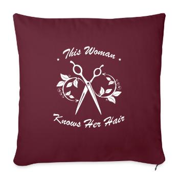 Coiffeur Coiffeur Coiffeur - Housse de coussin décorative 45 x 45 cm - bordeaux - Devant