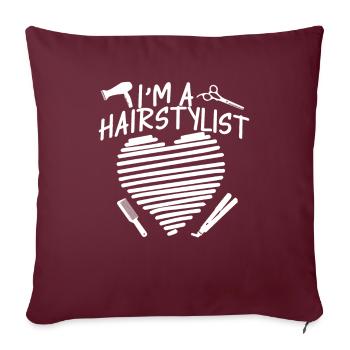 Coiffeur Coiffeur Coiffeur - Housse de coussin décorative 45 x 45 cm - bordeaux - Devant