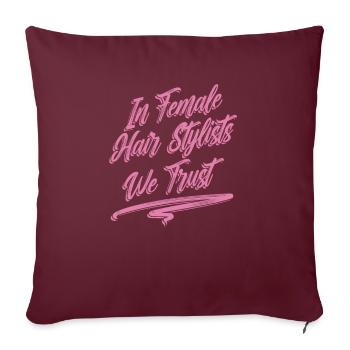 Coiffeur Coiffeur Coiffeur - Housse de coussin décorative 45 x 45 cm - bordeaux - Devant