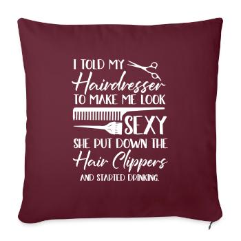 Coiffeur Coiffeur Coiffeur - Housse de coussin décorative 45 x 45 cm - bordeaux - Devant