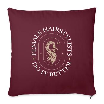 Coiffeur Coiffeur Coiffeur - Housse de coussin décorative 45 x 45 cm - bordeaux - Devant