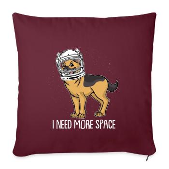 Schäferhund Astronaut I Need More Space - Sofakissenbezug 45 x 45 cm - Burgunderrot - Vorne