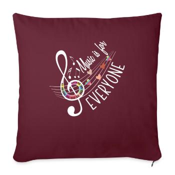 Professeur de musique Professeur de musique Professeur de musique - Housse de coussin décorative 45 x 45 cm - bordeaux - Devant