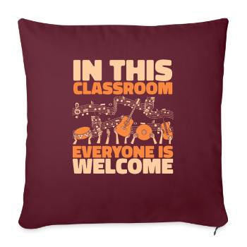 Professeur de musique Professeur de musique Partitions - Housse de coussin décorative 45 x 45 cm - bordeaux - Devant