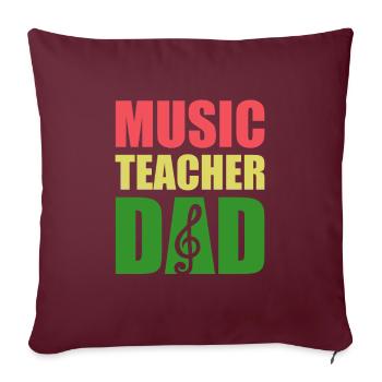 Professeur de musique Professeur de musique Professeur de musique - Housse de coussin décorative 45 x 45 cm - bordeaux - Devant
