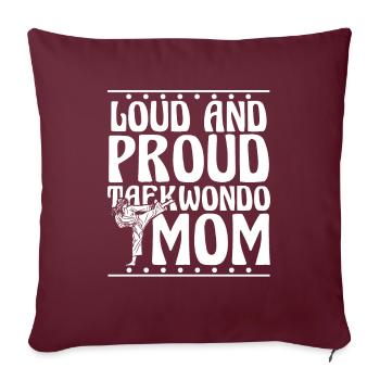 Taekwondo Mama - Housse de coussin décorative 45 x 45 cm - bordeaux - Devant
