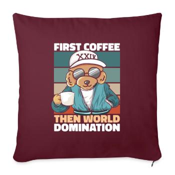 Lunettes de soleil Poodle Coffee - Housse de coussin décorative 45 x 45 cm - bordeaux - Devant