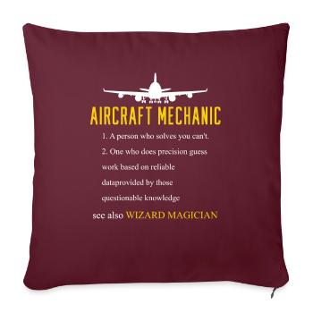 Définition du mécanicien d’aéronef - Housse de coussin décorative 45 x 45 cm - bordeaux - Devant