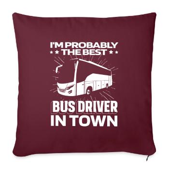 Chauffeur de bus - Housse de coussin décorative 45 x 45 cm - bordeaux - Devant