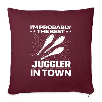 Jongler Jongleur Drôle - Housse de coussin décorative 45 x 45 cm - bordeaux - Devant
