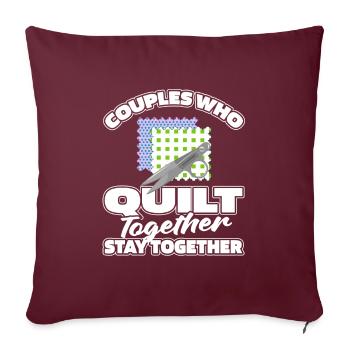 Paire de courtepointes - Housse de coussin décorative 45 x 45 cm - bordeaux - Devant