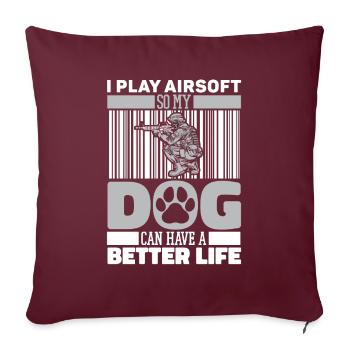 Airsoft Hund - Sofakissenbezug 45 x 45 cm - Burgunderrot - Vorne