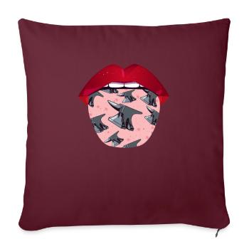 Langue de forgeron métallurgiste - Housse de coussin décorative 45 x 45 cm - bordeaux - Devant