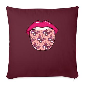 Langue de papillon - Housse de coussin décorative 45 x 45 cm - bordeaux - Devant