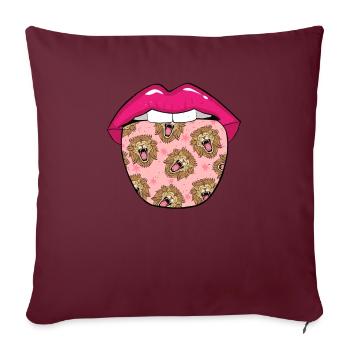 Langue de lion - Housse de coussin décorative 45 x 45 cm - bordeaux - Devant