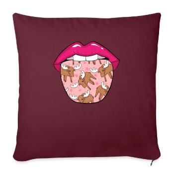 Langue d’orignal - Housse de coussin décorative 45 x 45 cm - bordeaux - Devant