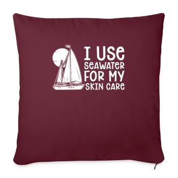 Voilier Bateau à voile Eau de mer - Housse de coussin décorative 45 x 45 cm - bordeaux - Devant