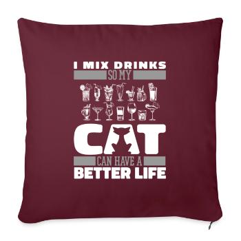 Barman Barman Cat Barman - Housse de coussin décorative 45 x 45 cm - bordeaux - Devant