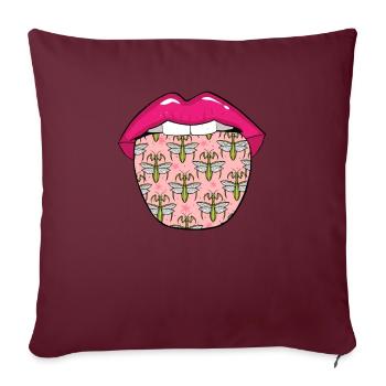 Mante religieuse Langue de mante - Housse de coussin décorative 45 x 45 cm - bordeaux - Devant