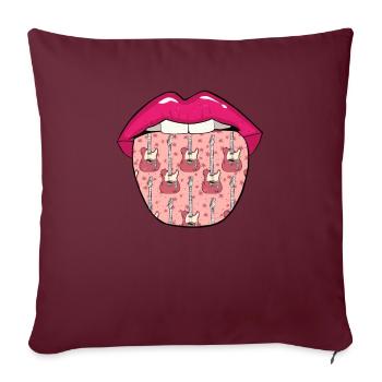 Bassiste Guitare basse Langue basse - Housse de coussin décorative 45 x 45 cm - bordeaux - Devant