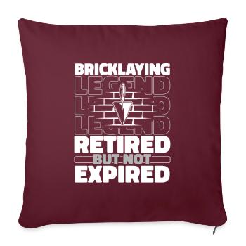 Retraités maçons - Housse de coussin décorative 45 x 45 cm - bordeaux - Devant