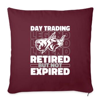 Day Trading Day Trader Rentner - Sofakissenbezug 45 x 45 cm - Burgunderrot - Vorne