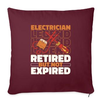 Électricien Technicien en électronique Retraité - Housse de coussin décorative 45 x 45 cm - bordeaux - Devant