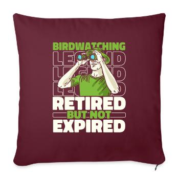 Ornithologues à la retraite - Housse de coussin décorative 45 x 45 cm - bordeaux - Devant